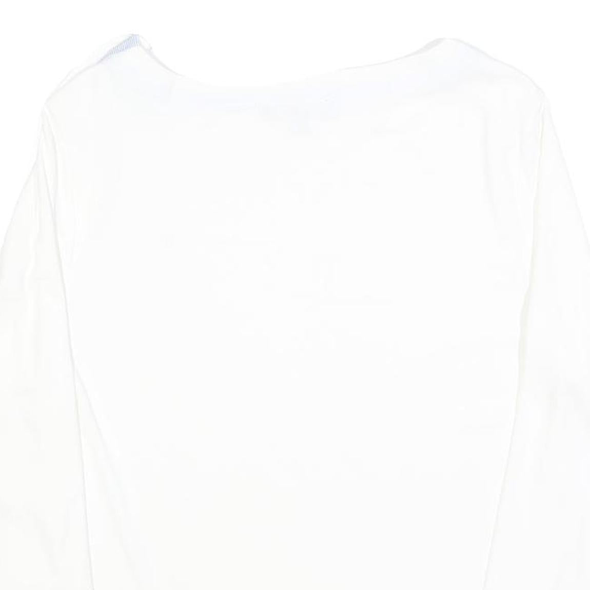 TOMMY HILFIGER Womens White Plain Crew Neck Basic Knit Jumper XL Cotton Blend