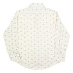 CARRIGE HOUSE Mens Cream & Brown Floral Cotton Blend Shirt L Lightweight Checked