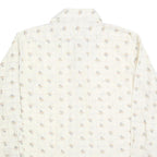 CARRIGE HOUSE Mens Cream & Brown Floral Cotton Blend Shirt L Lightweight Checked