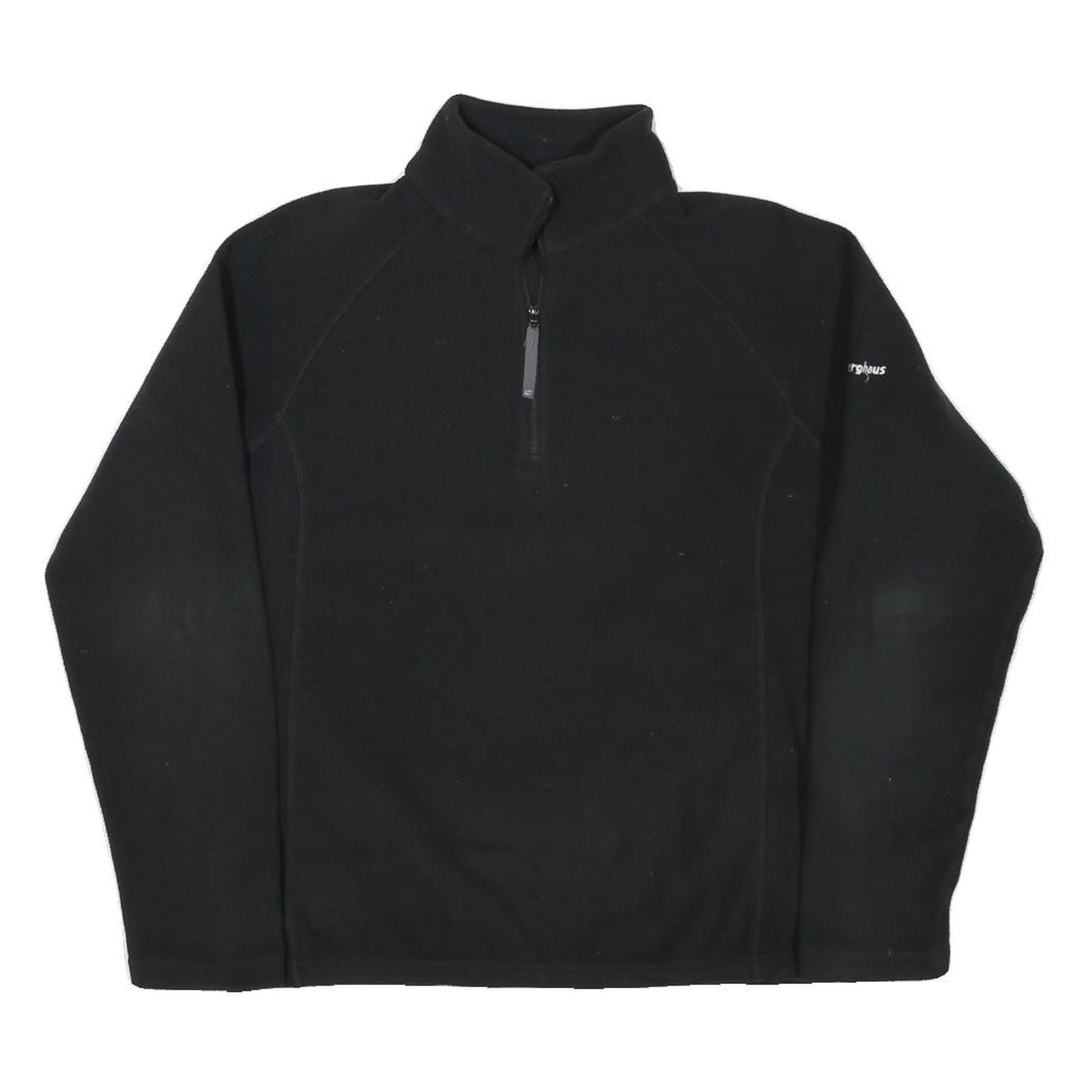 BERGHAUS Womens Black Pullover Outdoor Fleece Jumper Plain Crew Neck M Relaxed