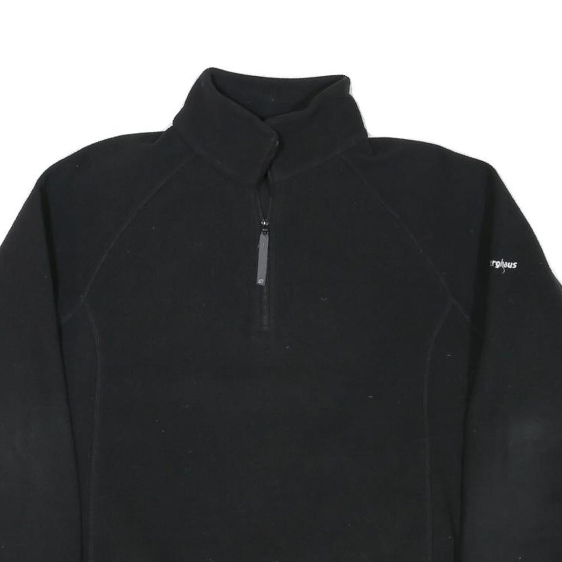 BERGHAUS Womens Black Pullover Outdoor Fleece Jumper Plain Crew Neck M Relaxed