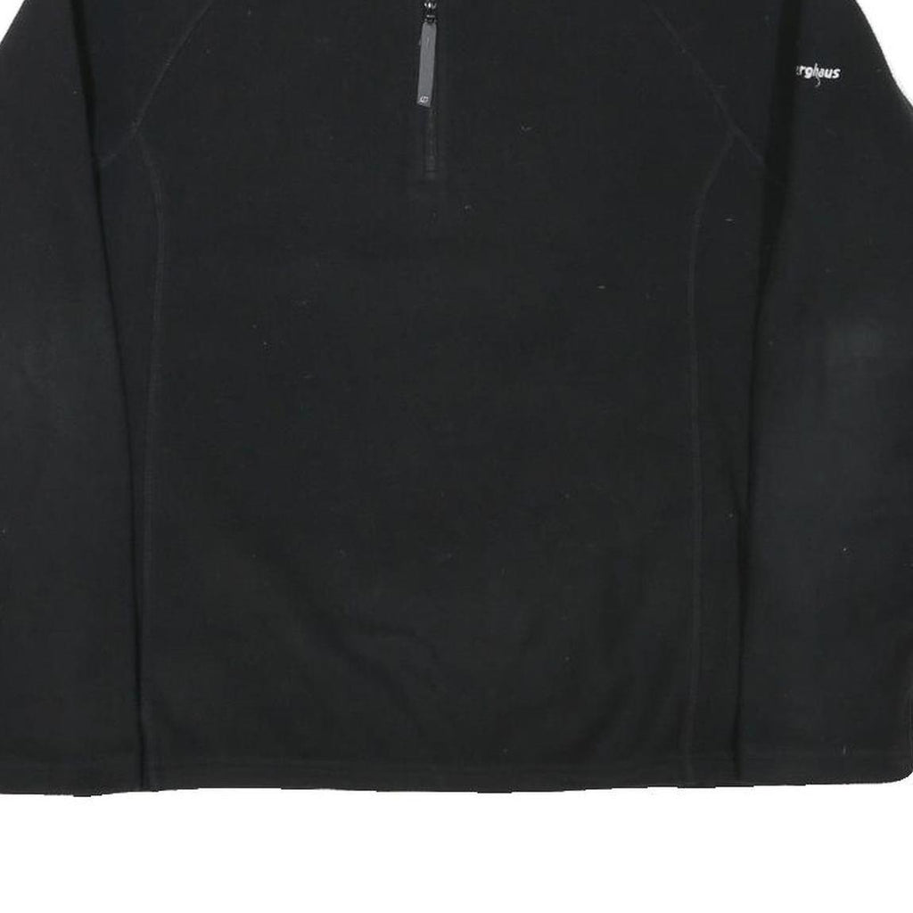 BERGHAUS Womens Black Pullover Outdoor Fleece Jumper Plain Crew Neck M Relaxed