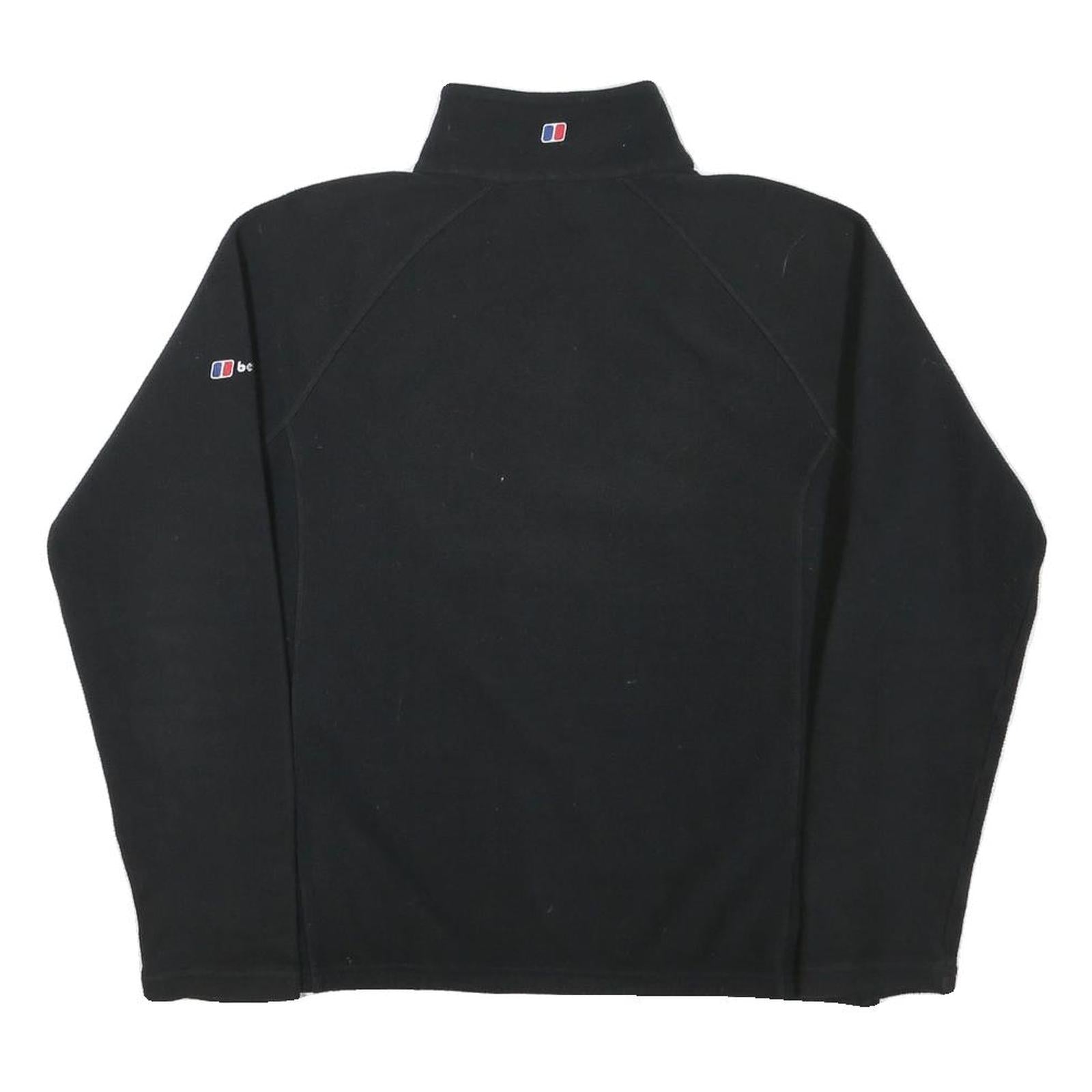 BERGHAUS Womens Black Pullover Outdoor Fleece Jumper Plain Crew Neck M Relaxed