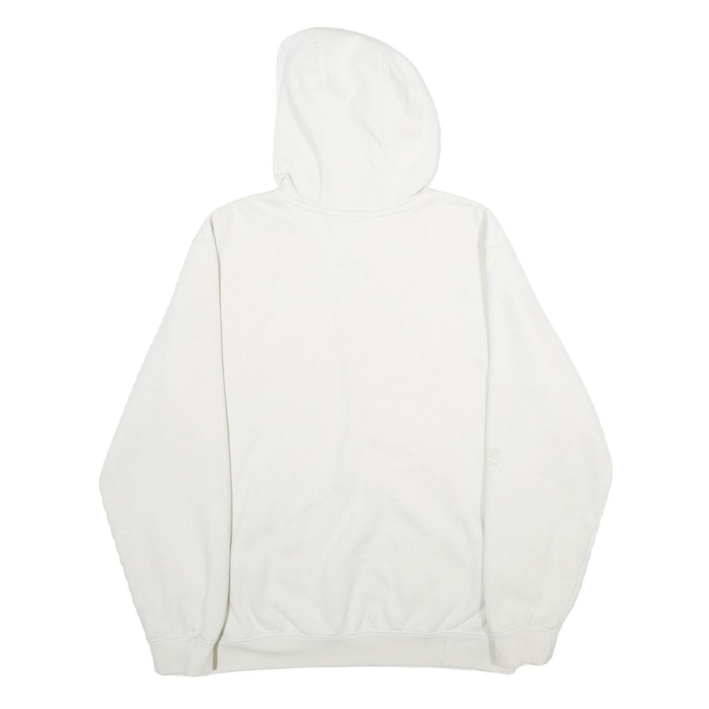 CARHARTT Mens White Hoodie L Cotton Blend Pullover Hooded Sweatshirt