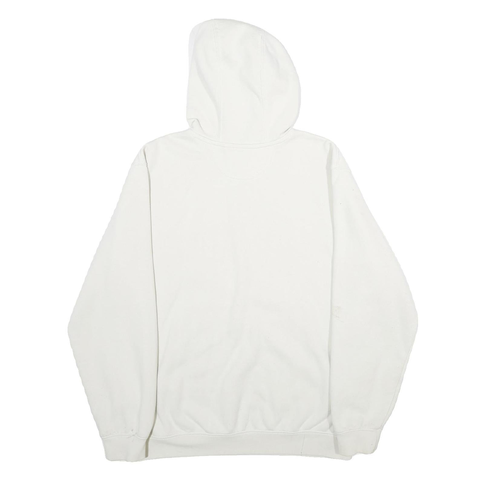 CARHARTT Mens White Hoodie L Cotton Blend Pullover Hooded Sweatshirt
