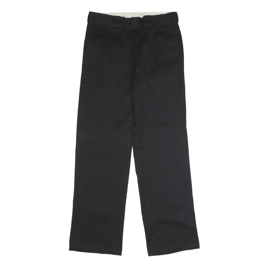DICKIES Mens Polyester Blend Black Classic Straight Trousers W32 L32 Workwear