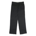 DICKIES Mens Polyester Blend Black Classic Straight Trousers W32 L32 Workwear