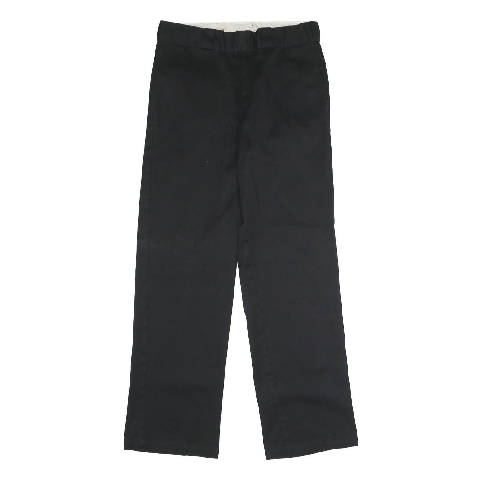 DICKIES Mens Polyester Blend Black Classic Straight Trousers W32 L32 Workwear