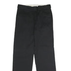DICKIES Mens Polyester Blend Black Classic Straight Trousers W32 L32 Workwear