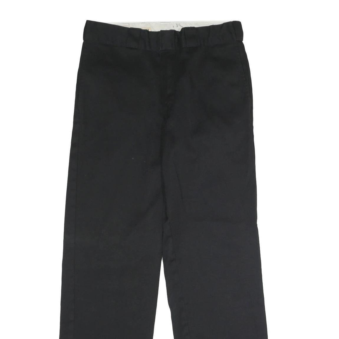 DICKIES Mens Polyester Blend Black Classic Straight Trousers W32 L32 Workwear