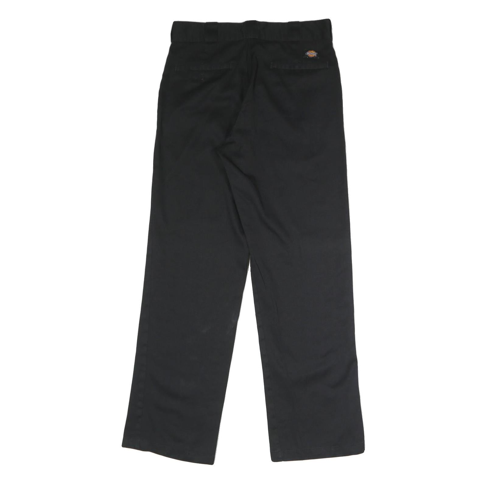 DICKIES Mens Polyester Blend Black Classic Straight Trousers W32 L32 Workwear