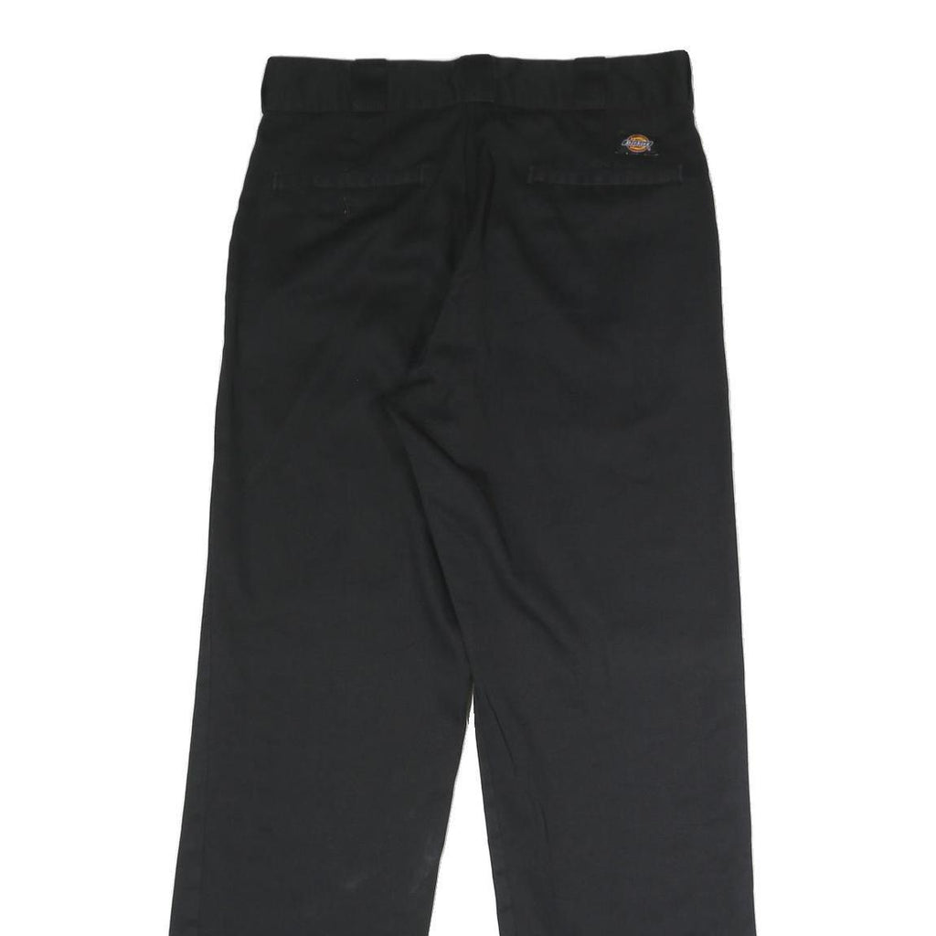 DICKIES Mens Polyester Blend Black Classic Straight Trousers W32 L32 Workwear