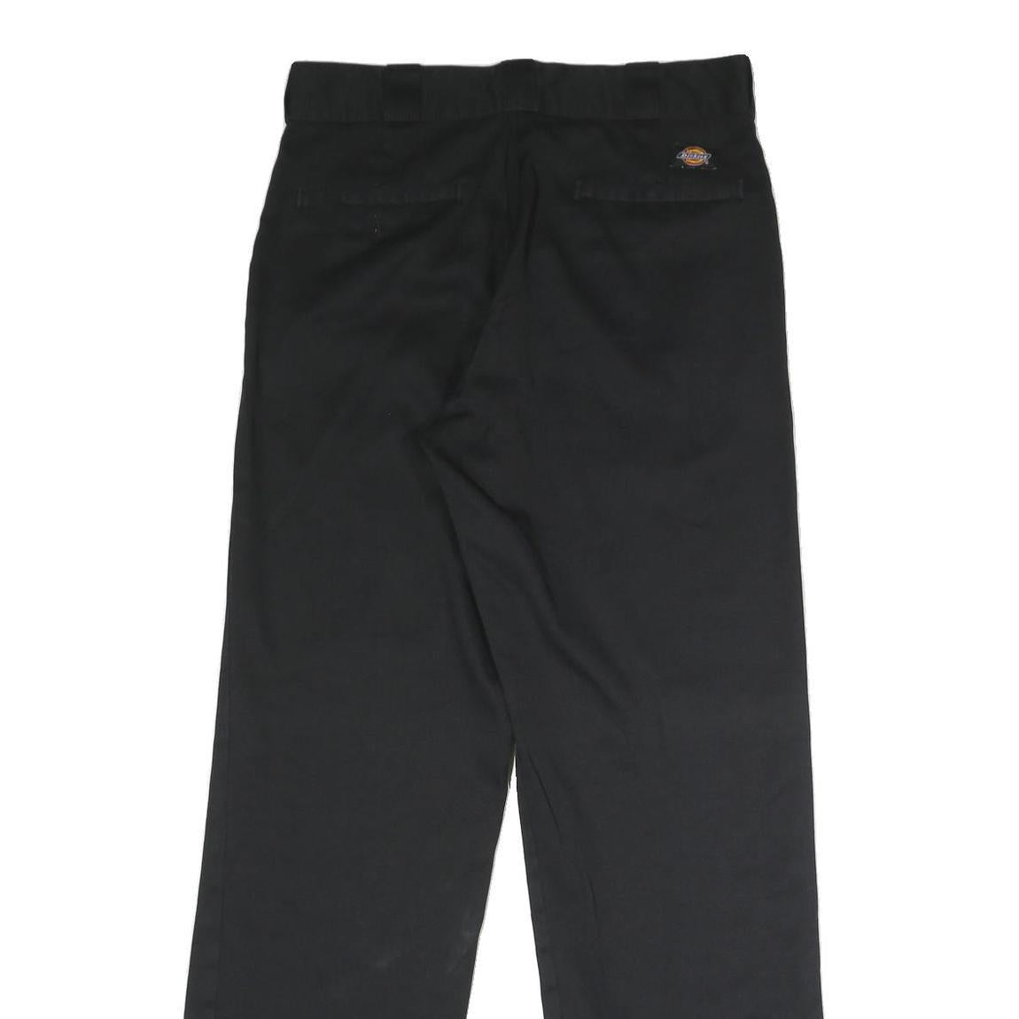 DICKIES Mens Polyester Blend Black Classic Straight Trousers W32 L32 Workwear