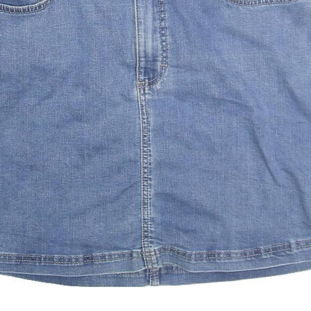 LEE Womens Blue Denim Mini Cotton Skirt M Casual Summer Classic Fit Zip