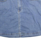 LEE Womens Blue Denim Mini Cotton Skirt M Casual Summer Classic Fit Zip