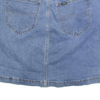 LEE Womens Blue Denim Mini Cotton Skirt M Casual Summer Classic Fit Zip