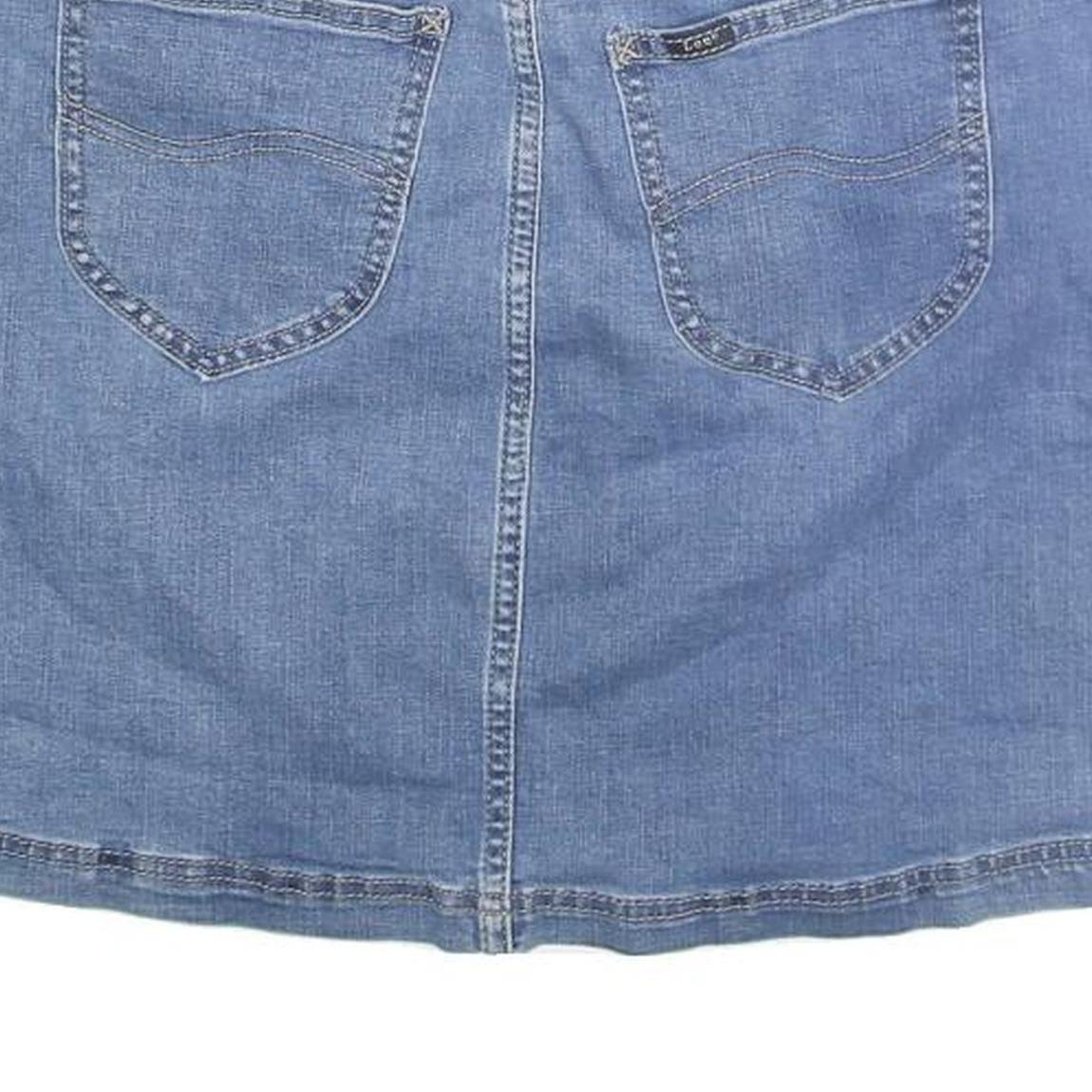 LEE Womens Blue Denim Mini Cotton Skirt M Casual Summer Classic Fit Zip