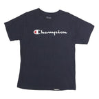CHAMPION Mens Navy Blue Logo Graphic T-Shirt M Short Sleeve Crew Neck Cotton
