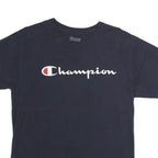 CHAMPION Mens Navy Blue Logo Graphic T-Shirt M Short Sleeve Crew Neck Cotton
