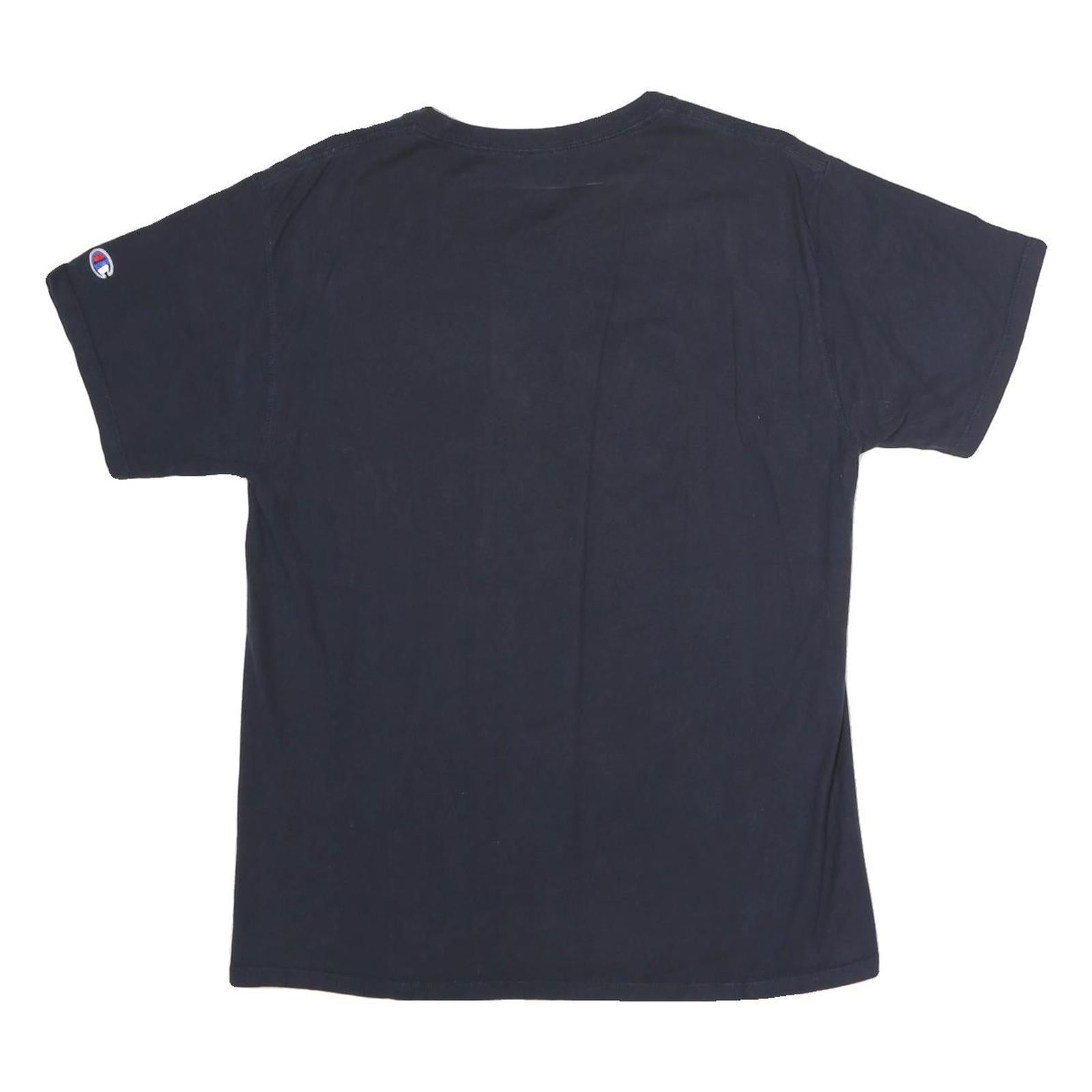 CHAMPION Mens Navy Blue Logo Graphic T-Shirt M Short Sleeve Crew Neck Cotton