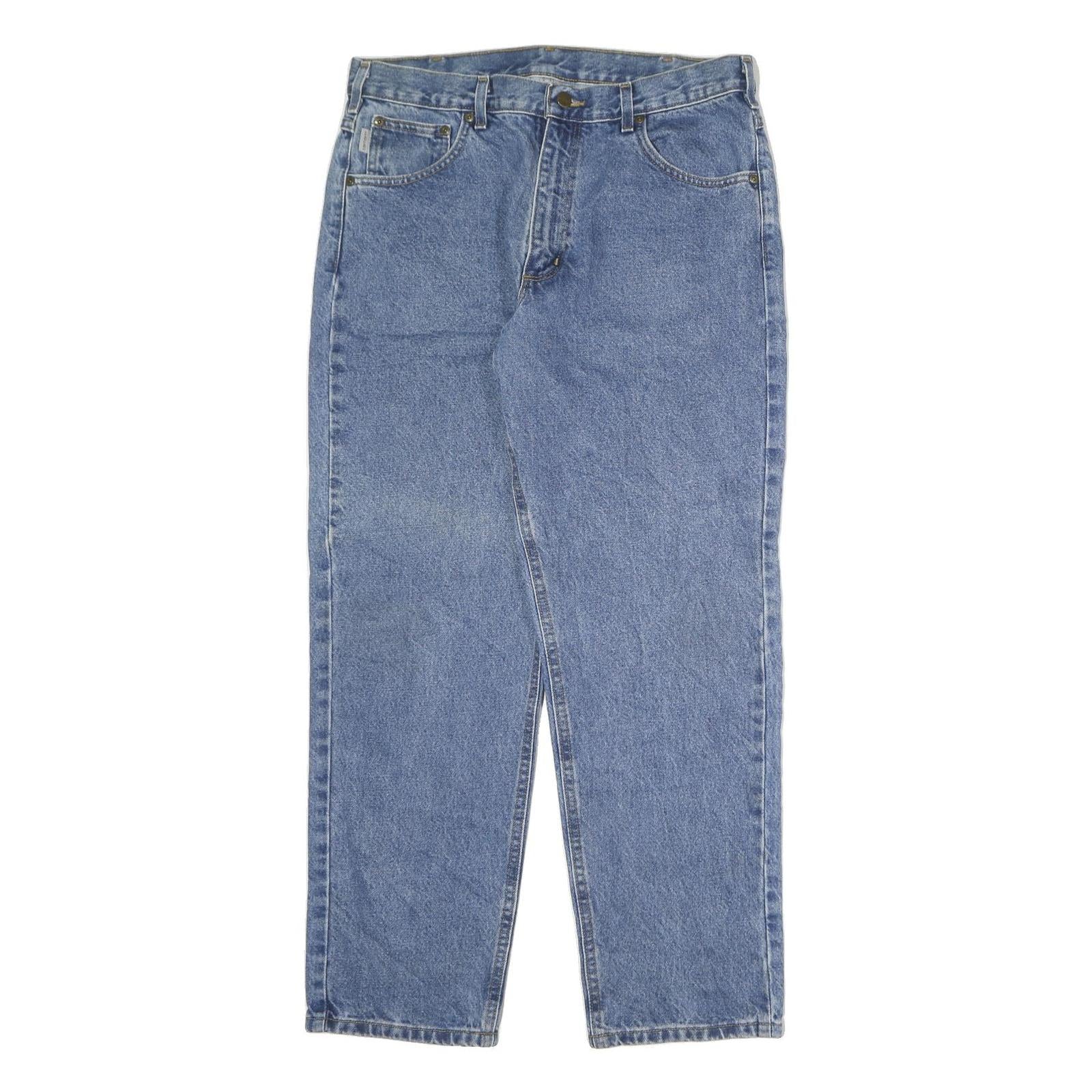 CARHARTT Mens Jeans Blue Relaxed Straight Denim Medium W36 L30 Workwear
