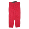 Womens Red Relaxed Jeans Cotton Blend W31 L26 Zip Pocket Detail