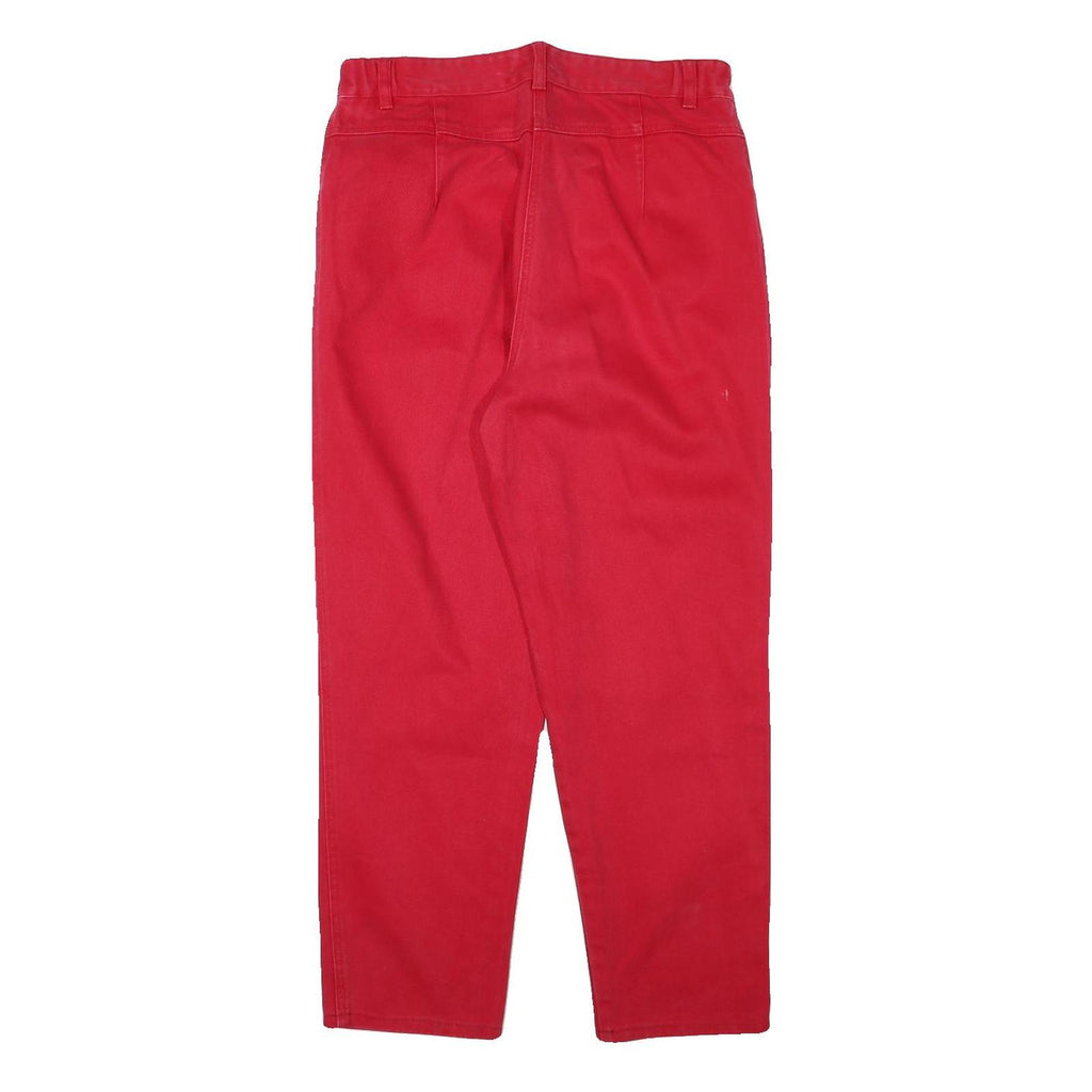 Womens Red Relaxed Jeans Cotton Blend W31 L26 Zip Pocket Detail