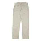 LEVI'S Mens Beige Cotton Blend Regular Straight Trousers W28 L28 Casual Zip