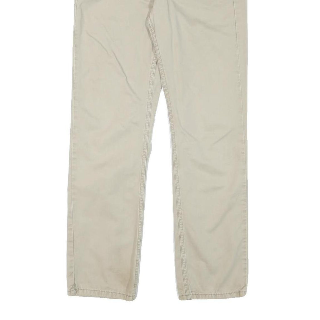 LEVI'S Mens Beige Cotton Blend Regular Straight Trousers W28 L28 Casual Zip