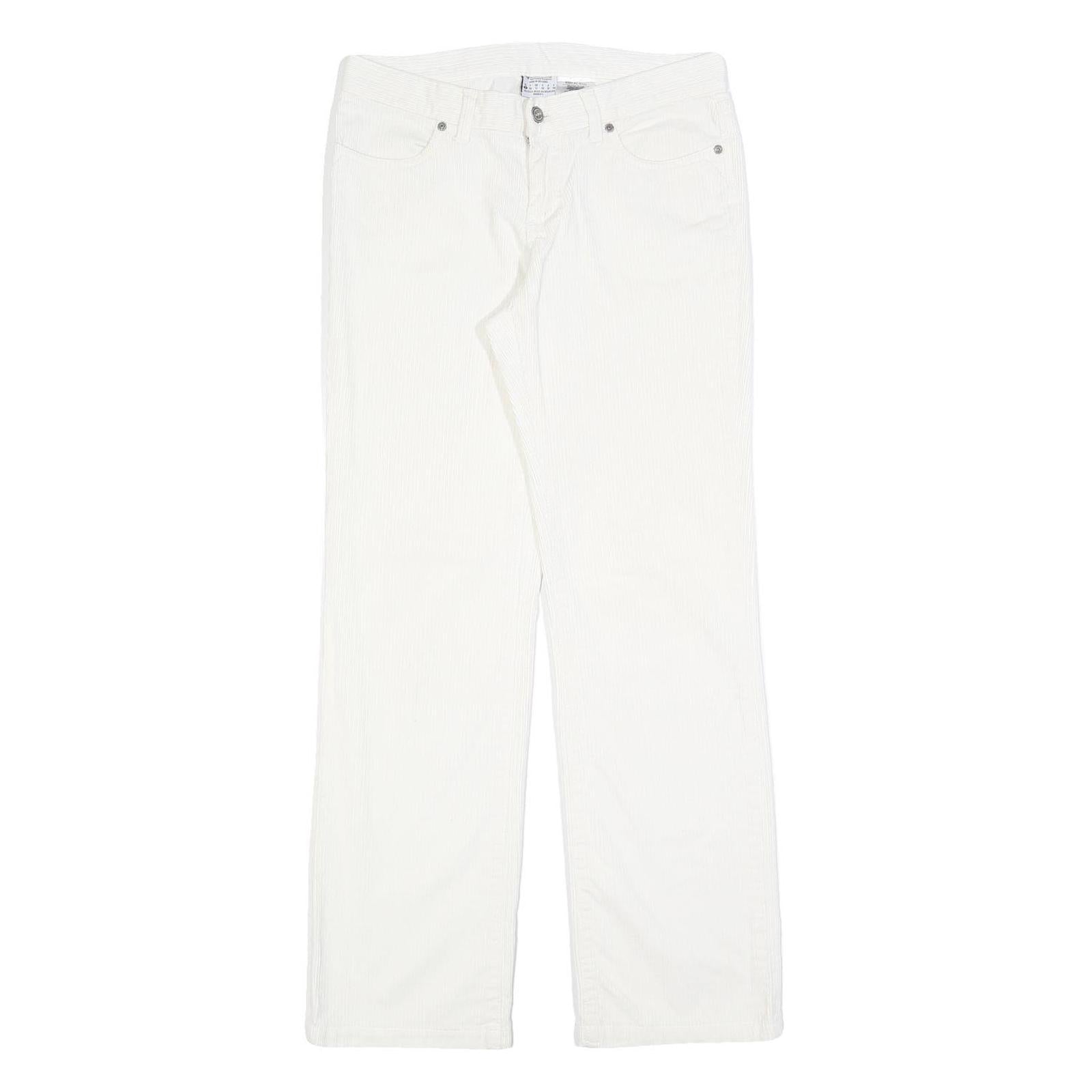 COLUMBIA Womens Cotton Blend White Regular Straight Trousers W30 L30 Comfortable