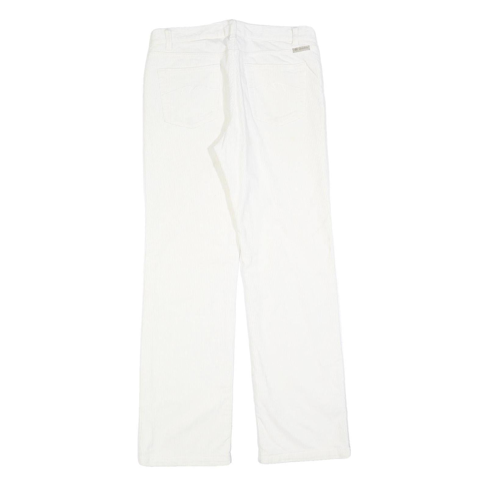 COLUMBIA Womens Cotton Blend White Regular Straight Trousers W30 L30 Comfortable