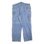 DICKIES Mens Regular Fit Straight Leg Denim Medium Wash Jeans W42 L30 Workwear