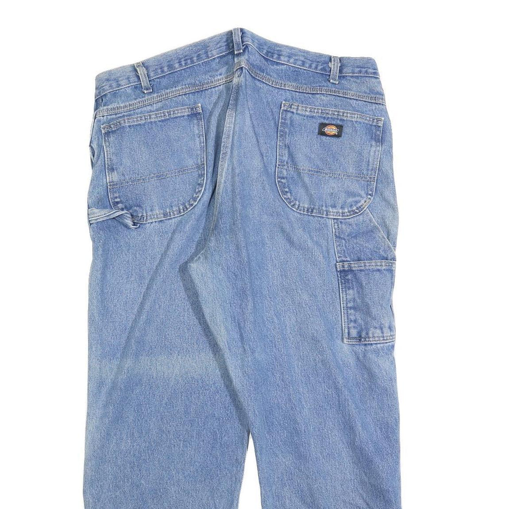 DICKIES Mens Regular Fit Straight Leg Denim Medium Wash Jeans W42 L30 Workwear