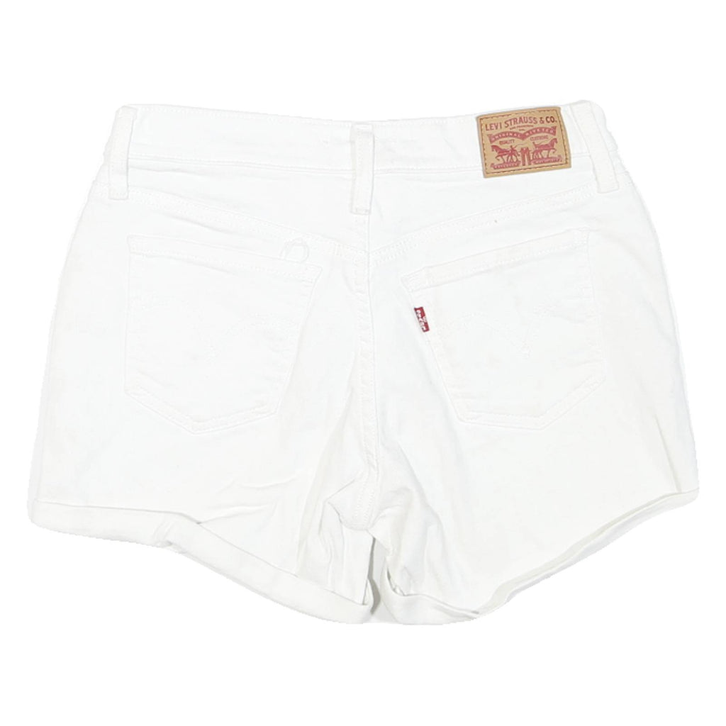 LEVI'S Womens White Casual Shorts XS W27 Cotton Blend Mid Length