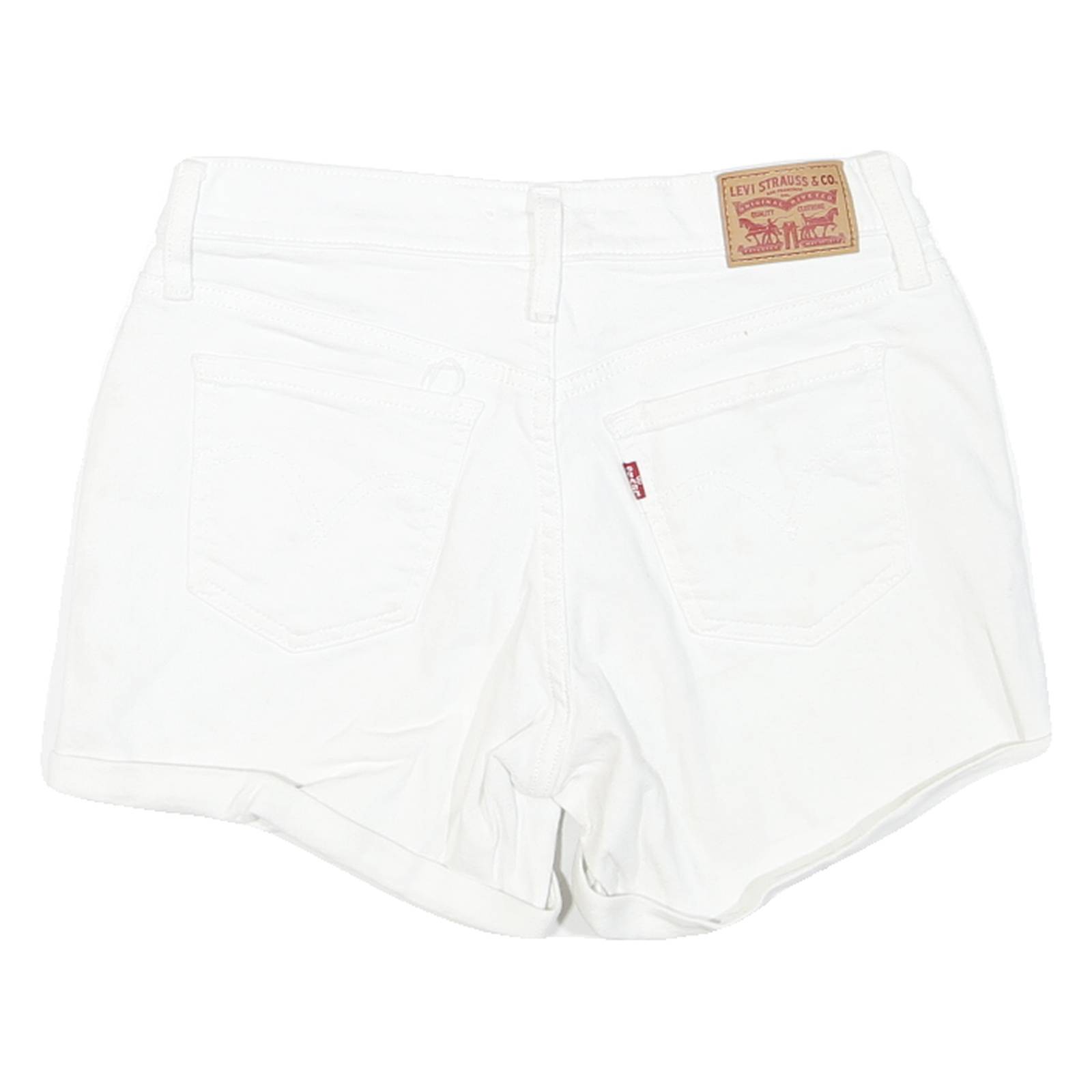 LEVI'S Womens White Casual Shorts XS W27 Cotton Blend Mid Length