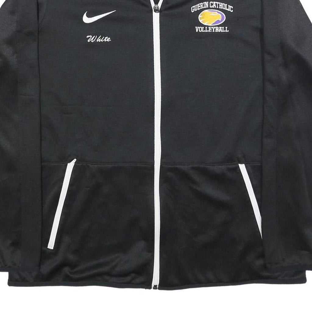 NIKE Mens Black White Guerin Catholic Volleyball Zip Jacket XL Polyester Blend