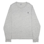 POLO RALPH LAUREN Mens Grey XL Long Sleeve Crew Neck Cotton Logo T-Shirt