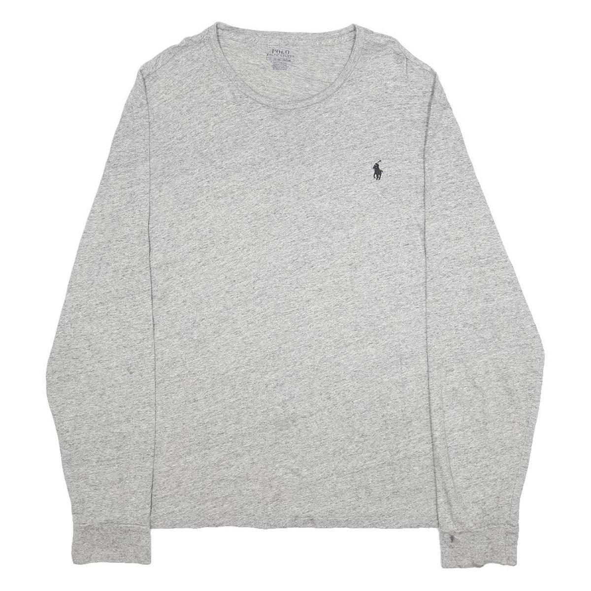 POLO RALPH LAUREN Mens Grey XL Long Sleeve Crew Neck Cotton Logo T-Shirt