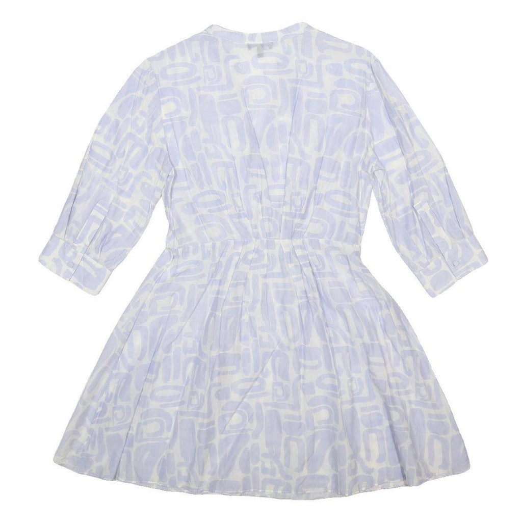 EMPORIO ARMANI Womens Blue Silk Blend Day Dress Abstract Print 3/4 Sleeve L