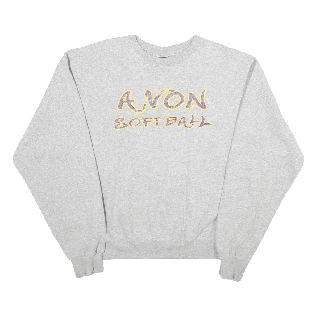 CHAMPION Mens Grey Avon Softball Crew Neck M Cotton Blend Sweatshirt