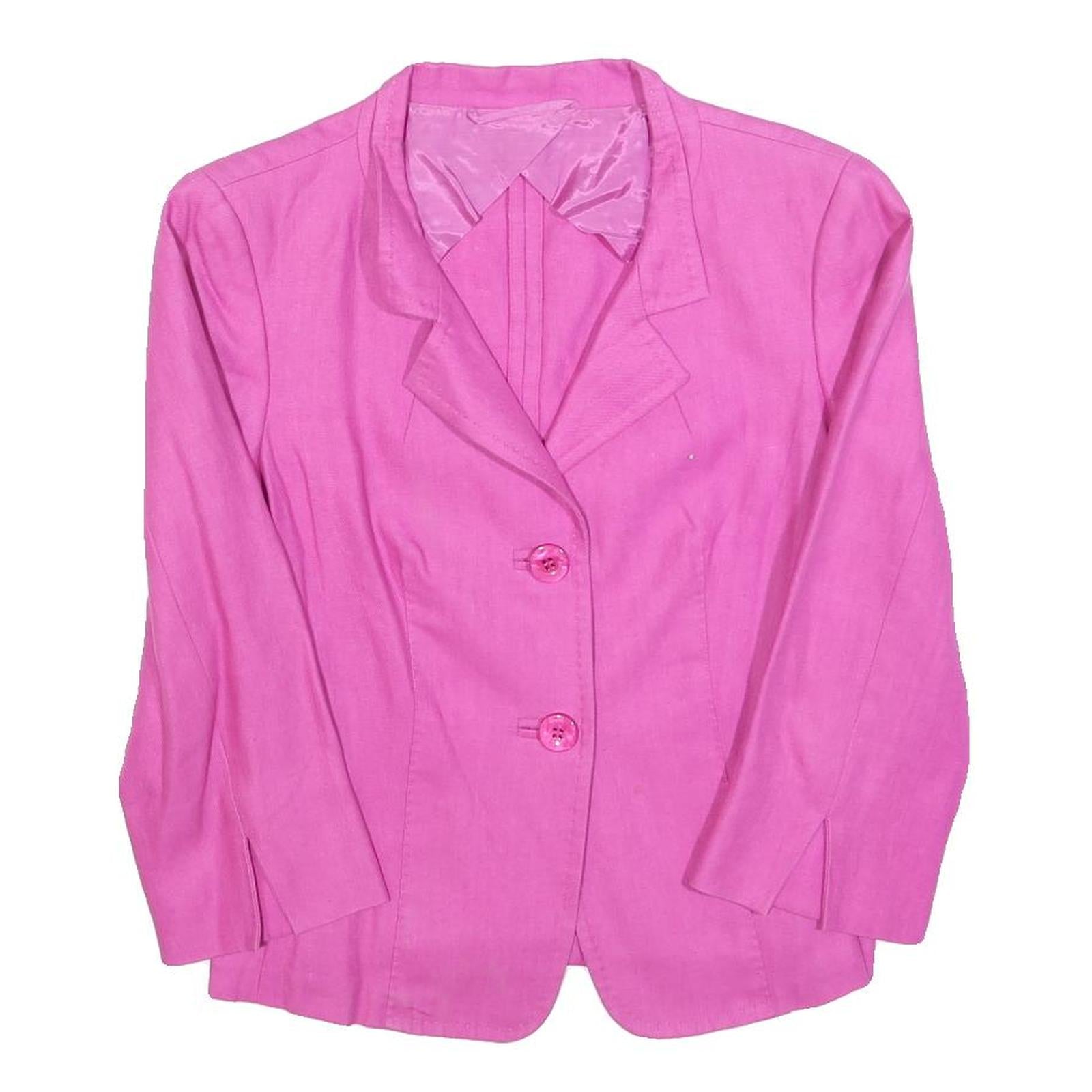 MAX MARA Womens Pink Jacket M Woven Button Plain Tailored Classic