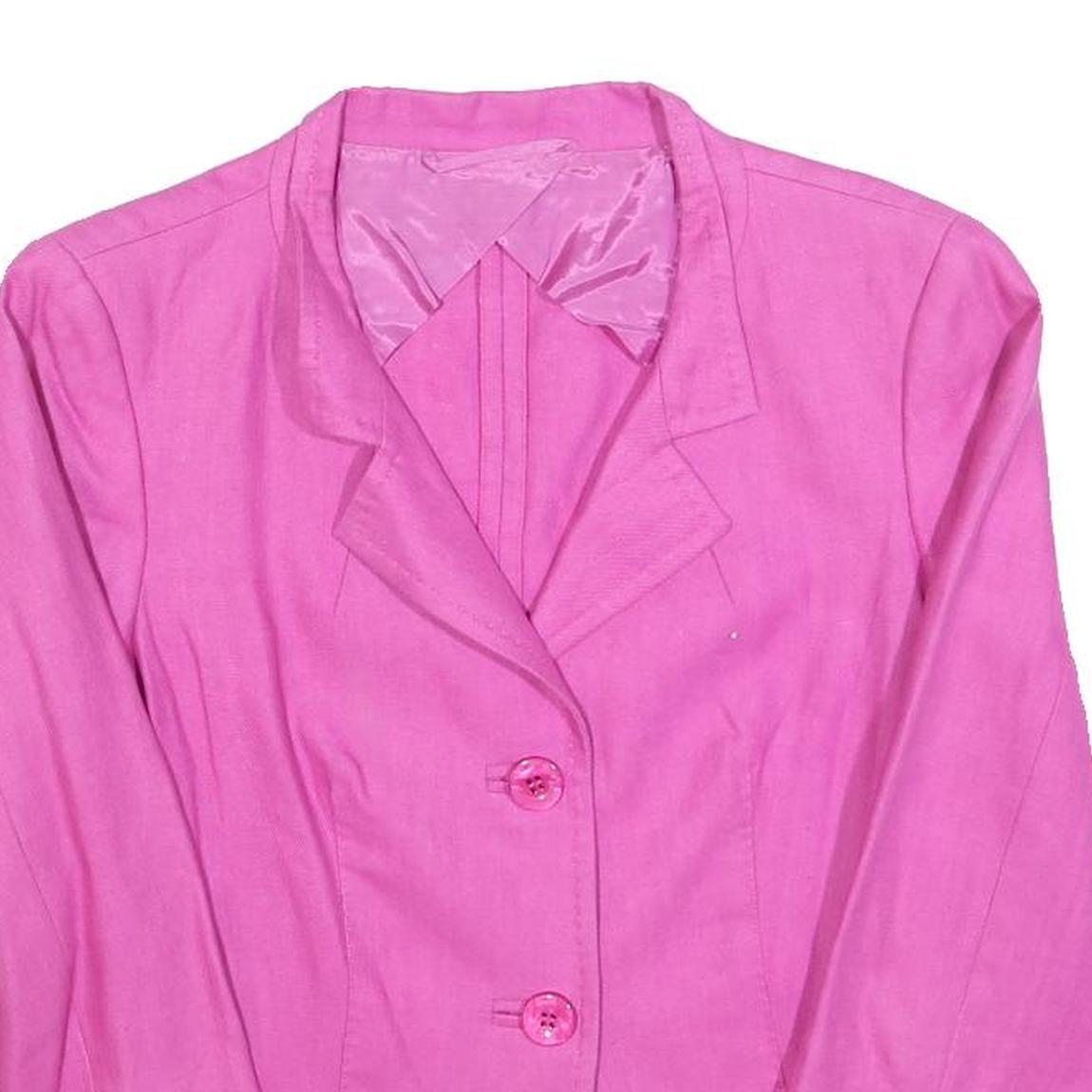 MAX MARA Womens Pink Jacket M Woven Button Plain Tailored Classic