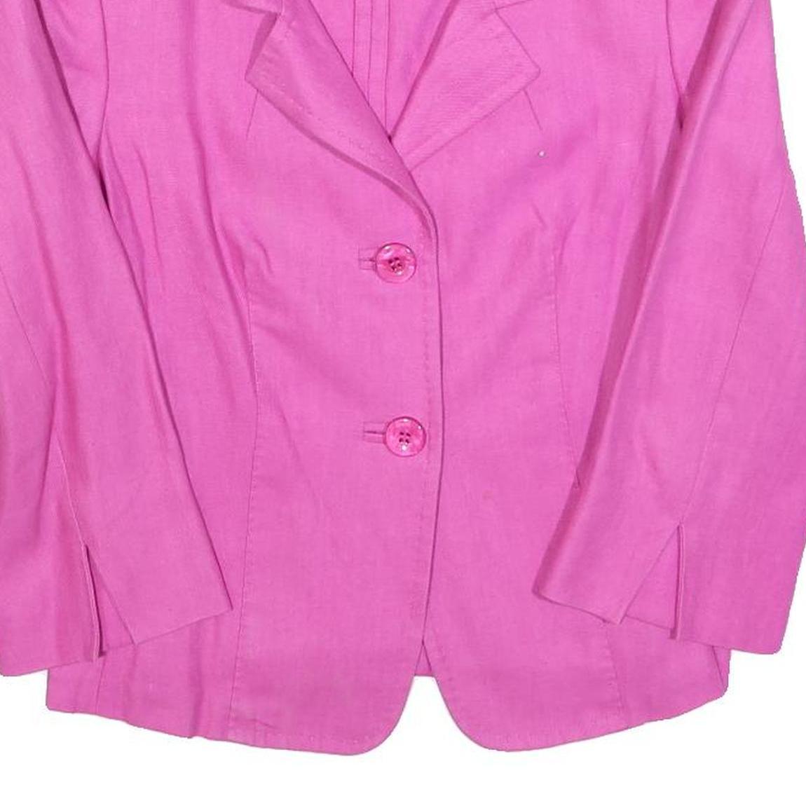 MAX MARA Womens Pink Jacket M Woven Button Plain Tailored Classic