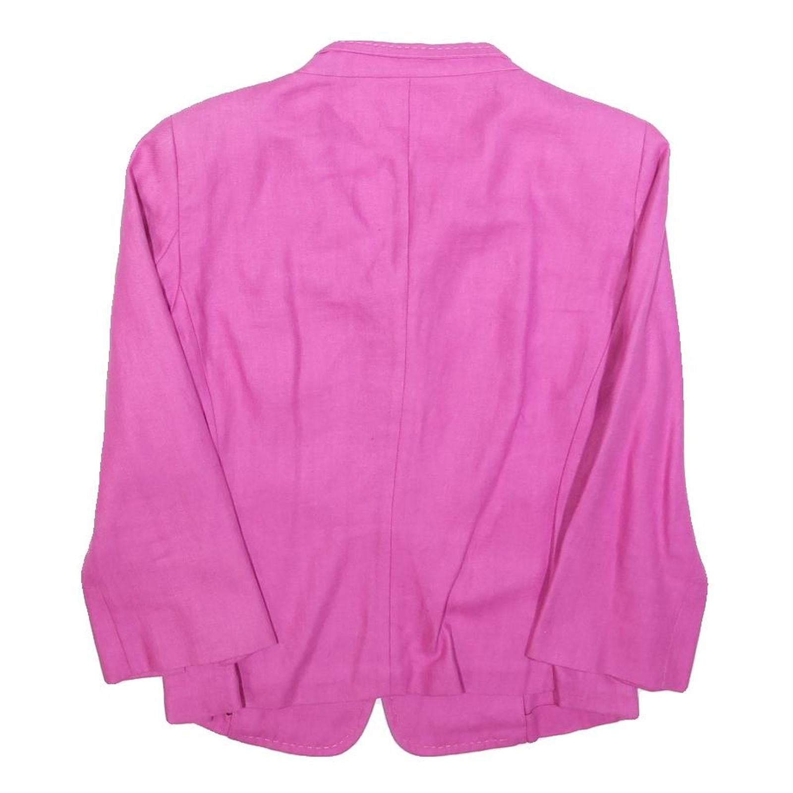 MAX MARA Womens Pink Jacket M Woven Button Plain Tailored Classic