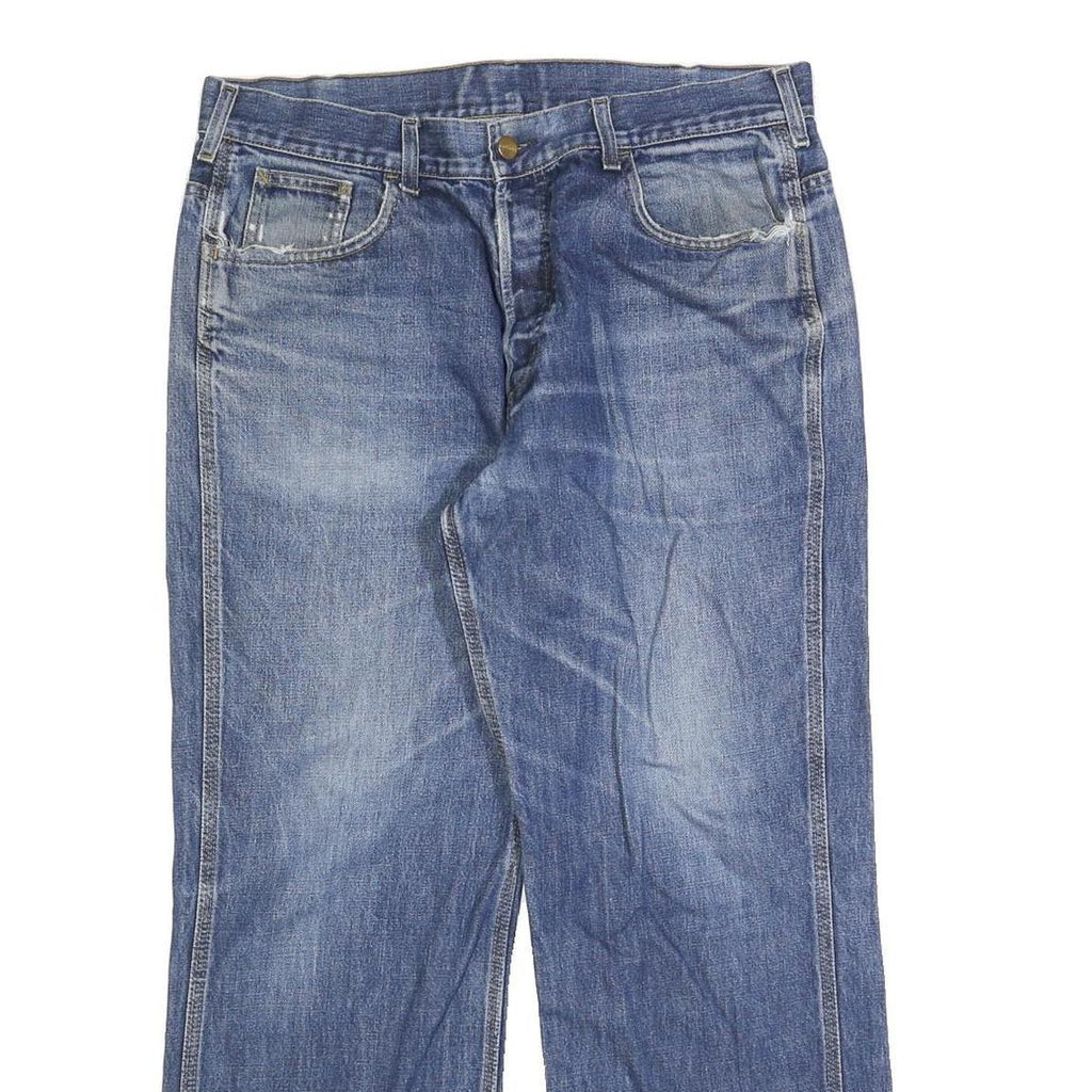 CARHARTT Mens Jeans Blue Relaxed Straight Denim Medium W33 L28 Workwear Button