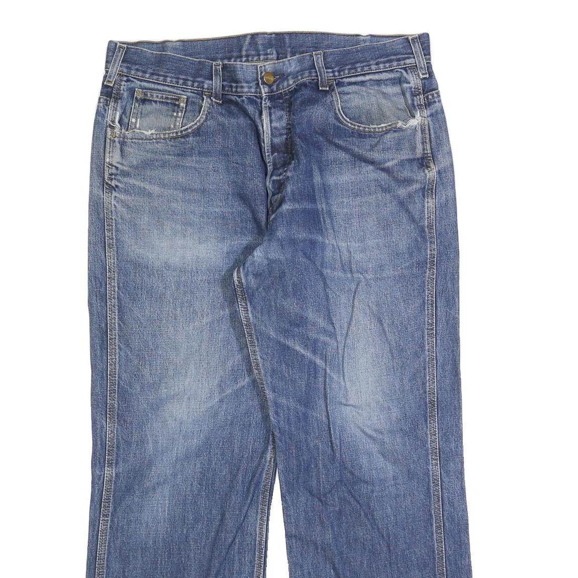 CARHARTT Mens Jeans Blue Relaxed Straight Denim Medium W33 L28 Workwear Button