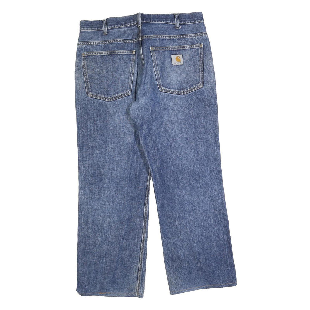 CARHARTT Mens Jeans Blue Relaxed Straight Denim Medium W33 L28 Workwear Button