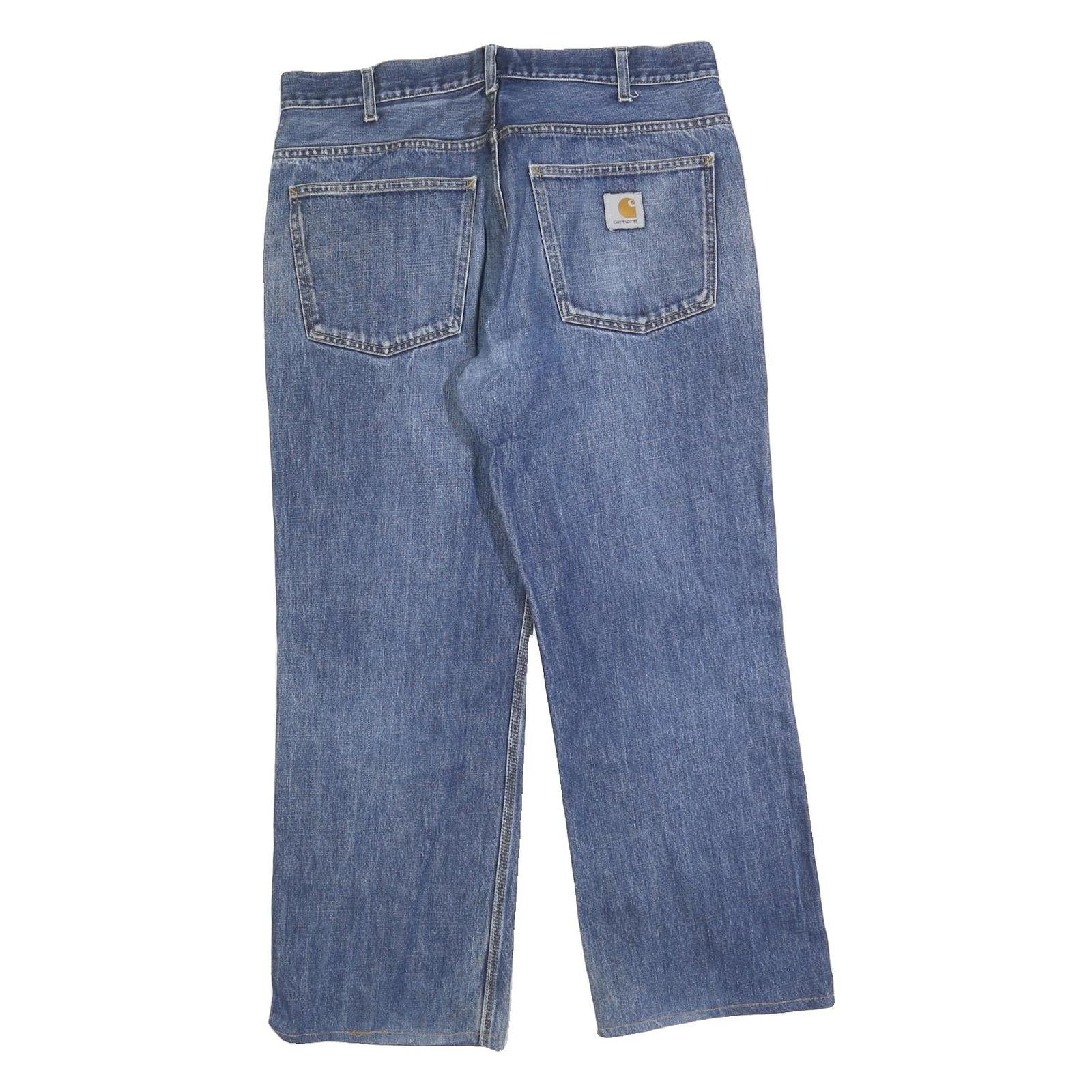 CARHARTT Mens Jeans Blue Relaxed Straight Denim Medium W33 L28 Workwear Button