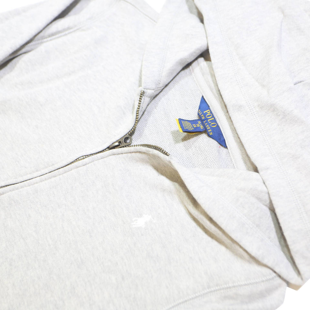 POLO RALPH LAUREN Girls Grey Zip Up Hoodie 16Y Lightweight Cotton Blend
