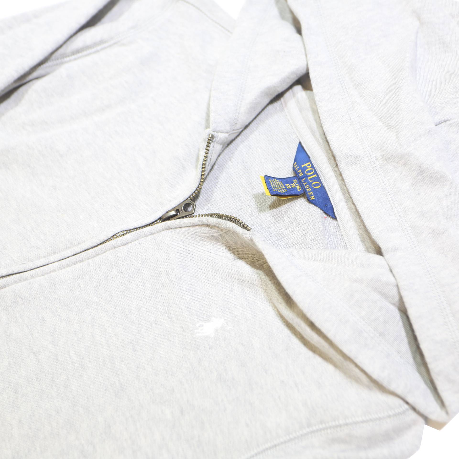 POLO RALPH LAUREN Girls Grey Zip Up Hoodie 16Y Lightweight Cotton Blend